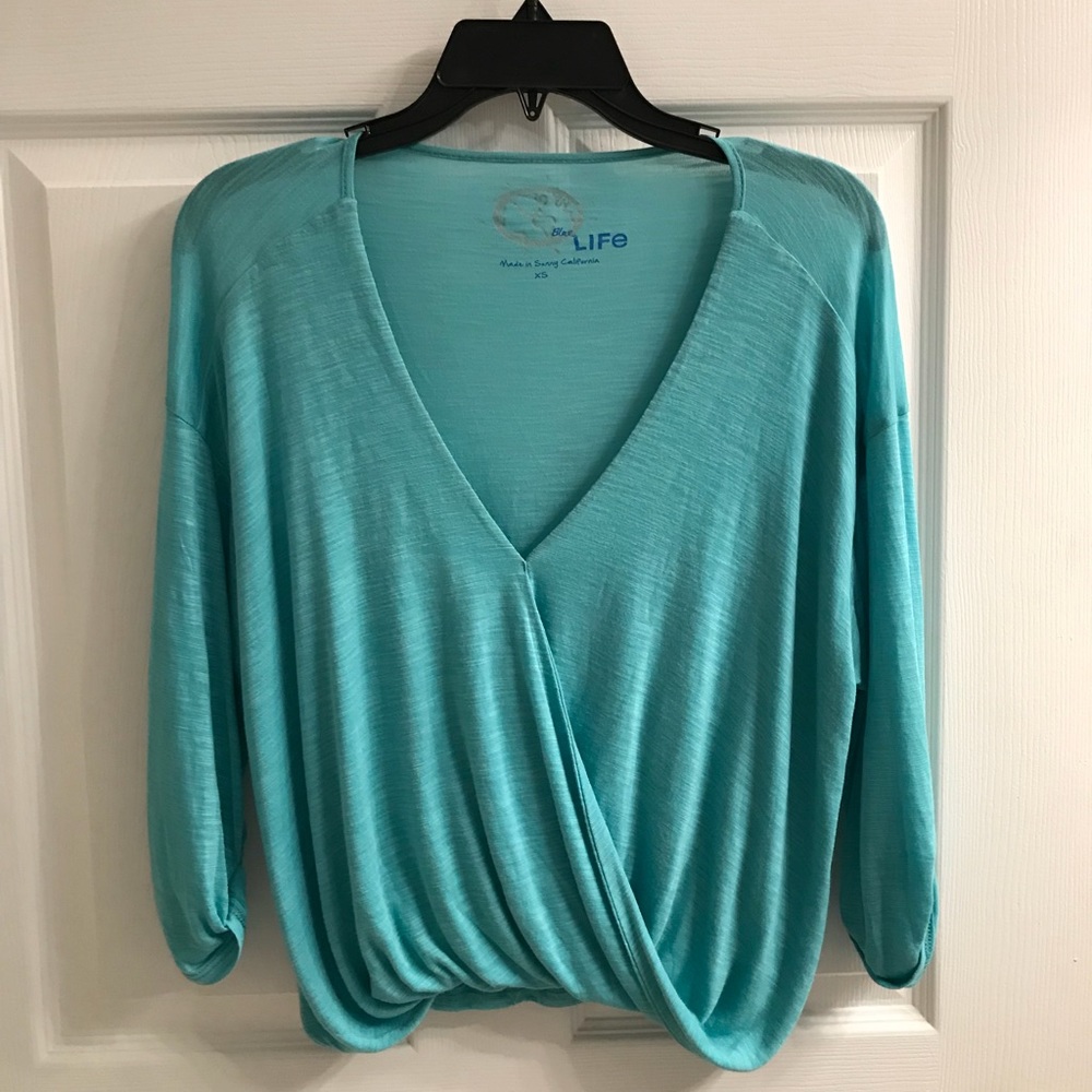 Blue life turquoise top